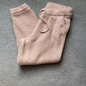 Abercrombie & Fitch Cozy Sherpa Jogger Pants - XL •Ultra-Soft Teddy Fleece - Tan